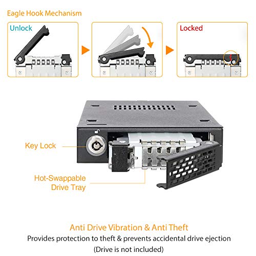 ICY DOCK ROBUSTO FULL METAL 2.5 SATA/SAS HDD Y SSD HOT SWAP MOBILE RACK PARA 3.5 UNIDAD BAY - TOUGHARMOR MB991IK-B